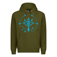 Army Green zel.da br.ea.th of the w.i.l.d she.i.k.ah eye lo. t shirt Premium Hoodie - artisFamous