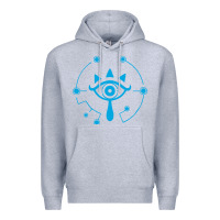 Heather Grey zel.da br.ea.th of the w.i.l.d she.i.k.ah eye lo. t shirt Premium Hoodie - artisFamous
