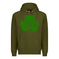 Army Green ira irish lucky shamrock st patrick's day Premium Hoodie - artisFamous