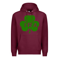 Burgundy ira irish lucky shamrock st patrick's day Premium Hoodie - artisFamous