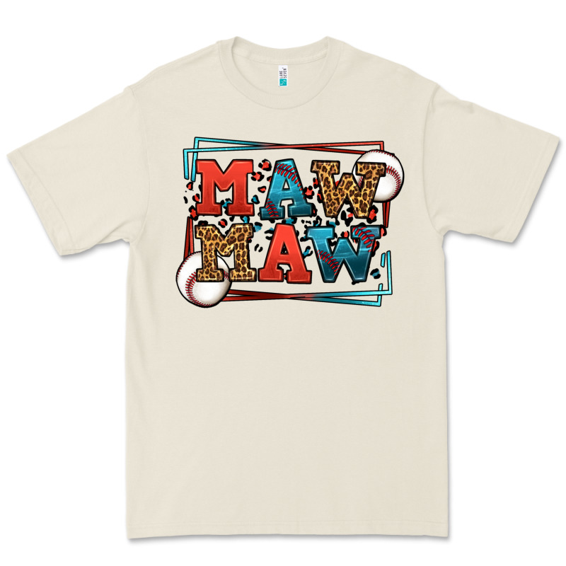 Baseball Mawmaw Leopard Frame Premium Tee by LillyAllenDesigns | Teevron