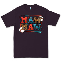 Plum Baseball mawmaw leopard frame Premium Tee - LillyAllenDesigns