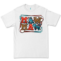 White Baseball mawmaw leopard frame Premium Tee - LillyAllenDesigns