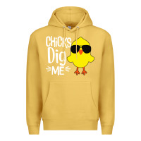 Antique Gold kids chick dig me Premium Hoodie - artisFamous