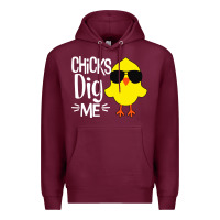 Burgundy kids chick dig me Premium Hoodie - artisFamous
