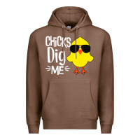 Chestnut kids chick dig me Premium Hoodie - artisFamous
