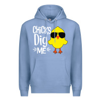 Colony Blue kids chick dig me Premium Hoodie - artisFamous