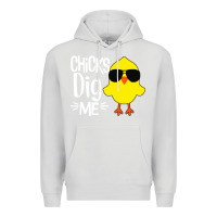Dove Grey kids chick dig me Premium Hoodie - artisFamous