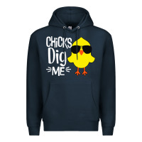 Navy kids chick dig me Premium Hoodie - artisFamous
