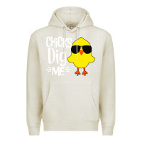 Oatmeal Heather kids chick dig me Premium Hoodie - artisFamous