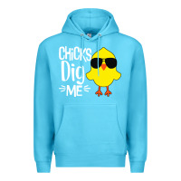 Ocean Blue kids chick dig me Premium Hoodie - artisFamous