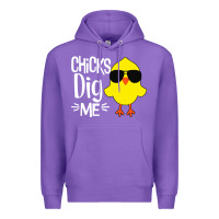 Purple kids chick dig me Premium Hoodie - artisFamous