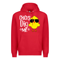 Red kids chick dig me Premium Hoodie - artisFamous