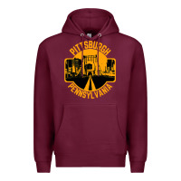 Burgundy pittsburgh pennsylvania Premium Hoodie - artisFamous