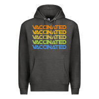 Charcoal Heather vaccinated retro Premium Hoodie - artisFamous