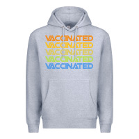 Heather Grey vaccinated retro Premium Hoodie - artisFamous