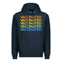 Navy vaccinated retro Premium Hoodie - artisFamous