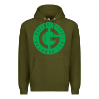 Army Green Greensleeves Records Premium Hoodie - artisFamous