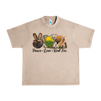 French Oak Peace Love Red Fox Urban Heavy Tee - LillyAllenDesigns