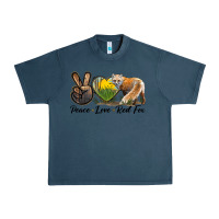 Midnight Navy Peace Love Red Fox Urban Heavy Tee - LillyAllenDesigns