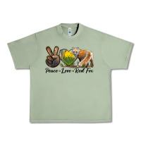 Oil Green Peace Love Red Fox Urban Heavy Tee - LillyAllenDesigns