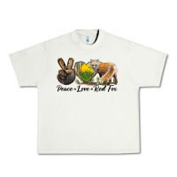 Pistachio Peace Love Red Fox Urban Heavy Tee - LillyAllenDesigns