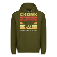 Army Green chonk cat funny cat meme cat dad cat mom Premium Hoodie - artisFamous