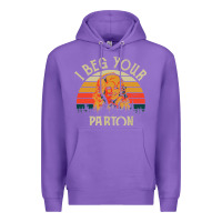Purple vintage i beg your parton Premium Hoodie - artisFamous