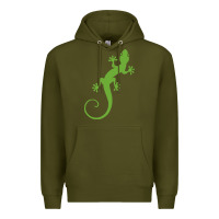 Army Green gecko reptile Premium Hoodie - artisFamous