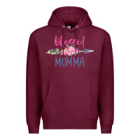 Burgundy blessed momma Premium Hoodie - artisFamous