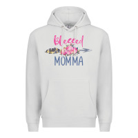 Dove Grey blessed momma Premium Hoodie - artisFamous