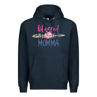 Navy blessed momma Premium Hoodie - artisFamous