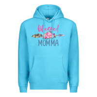 Ocean Blue blessed momma Premium Hoodie - artisFamous