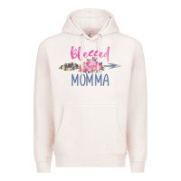 Pale Pink blessed momma Premium Hoodie - artisFamous