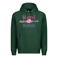 Sports Green blessed momma Premium Hoodie - artisFamous