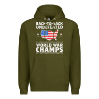 Army Green back to back undefeated world war champs Premium Hoodie - artisFamous