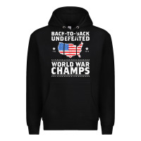 Black back to back undefeated world war champs Premium Hoodie - artisFamous