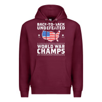 Burgundy back to back undefeated world war champs Premium Hoodie - artisFamous