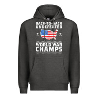 Charcoal Heather back to back undefeated world war champs Premium Hoodie - artisFamous