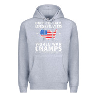 Heather Grey back to back undefeated world war champs Premium Hoodie - artisFamous