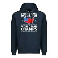 Navy back to back undefeated world war champs Premium Hoodie - artisFamous