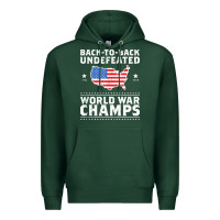 Sports Green back to back undefeated world war champs Premium Hoodie - artisFamous
