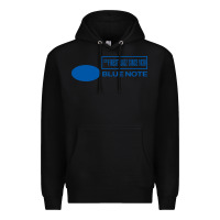Black blue note jazz music records Premium Hoodie - artisFamous