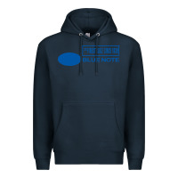Navy blue note jazz music records Premium Hoodie - artisFamous