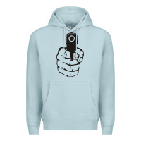 Blue Mist hands up pistol Premium Hoodie - artisFamous