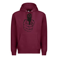 Burgundy hands up pistol Premium Hoodie - artisFamous