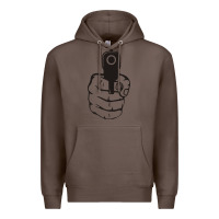 Coffee hands up pistol Premium Hoodie - artisFamous