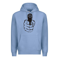 Colony Blue hands up pistol Premium Hoodie - artisFamous