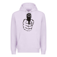 Lilac hands up pistol Premium Hoodie - artisFamous