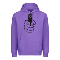 Purple hands up pistol Premium Hoodie - artisFamous